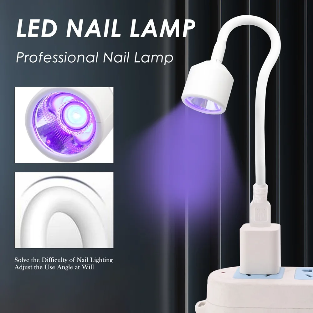 LINMANDA UV LED Lampka do paznokci Przenośna lampka do paznokci żelowych 360 stopni Swobodnie regulowana tuba Suszarka do paznokci do zdobienia paznokci