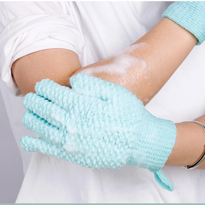 ZB.> 1 Stück Hosenbad Handschuh Dusche Peeling Körper massage Spa Schaum Reiben Schlamm Peeling Peeling Peeling Fünf-Finger-Bad zubehör