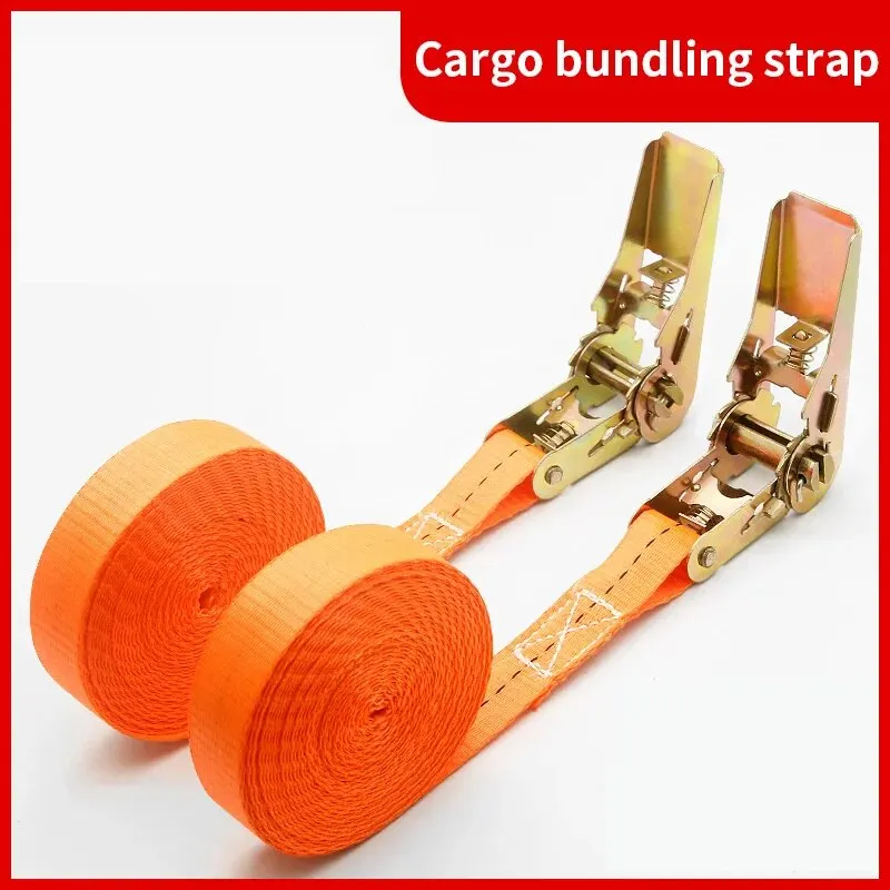 Correas de carga de amarre con hebilla de metal resistente para automóviles y camiones: cinturón de trinquete fuerte para transporte seguro de equipaje y carga