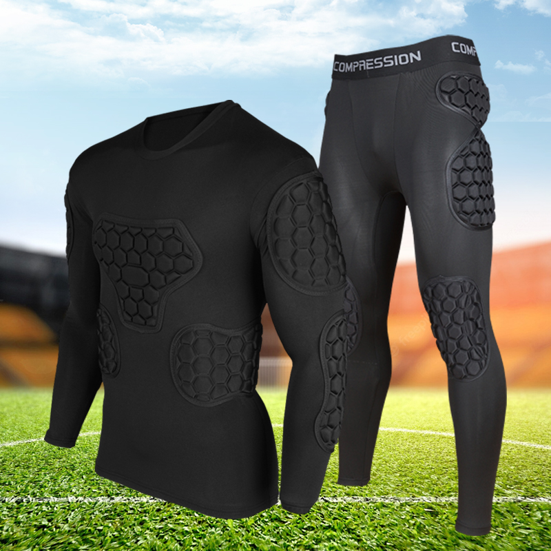 Uniformes de armadura de portero profesional, camisetas de portero de fútbol, uniformes deportivos de portero con codo de esponja EVA gruesa