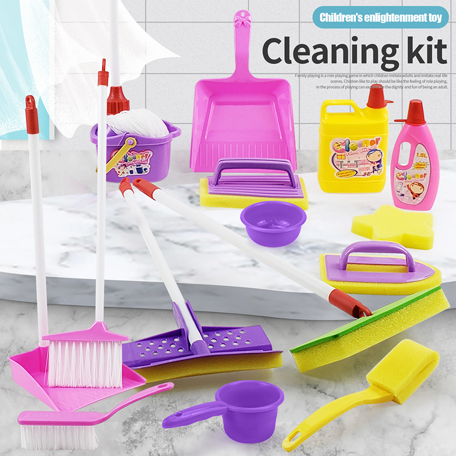Ensemble de jouets de nettoyage de maison de jeu pour enfants, Simulation d'articles sanitaires, combinaison de nettoyage, jouet d'éveil