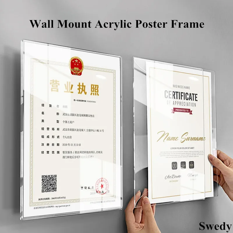 벽걸이 그림 사진 포스터 전단지 프레임, A4 아크릴 사인 거치대 스탠드, 레스토랑 메뉴 용지 가격 목록, 8.5x11 인치