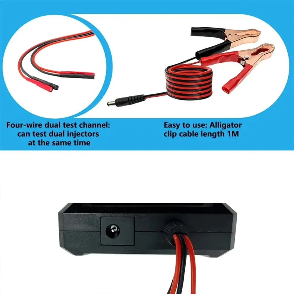 Probador de inyector de combustible mejorado y herramienta de limpieza DIY: prueba de dos inyectores simultáneamente, prueba de inyector de combustible de modo de accionamiento de potencia de 8 pulsos
