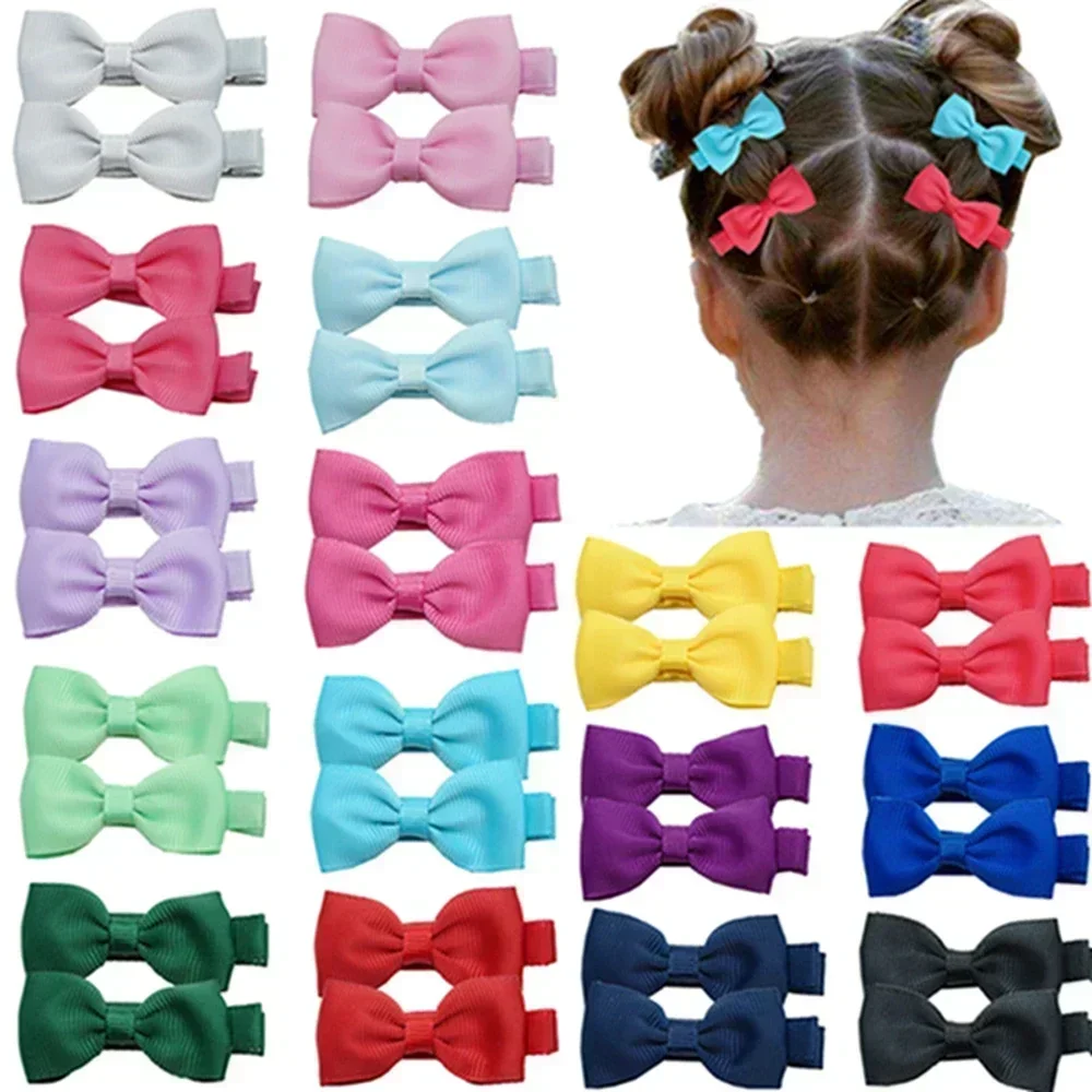 10 Cái/lốc Đồng Màu Grosgrain Ruy Băng Nơ Trẻ Em Kẹp Tóc Handmade Cung Tên Bé Gái Barrettes Kẹp Tóc Hình Đạo Cụ Quà Tặng