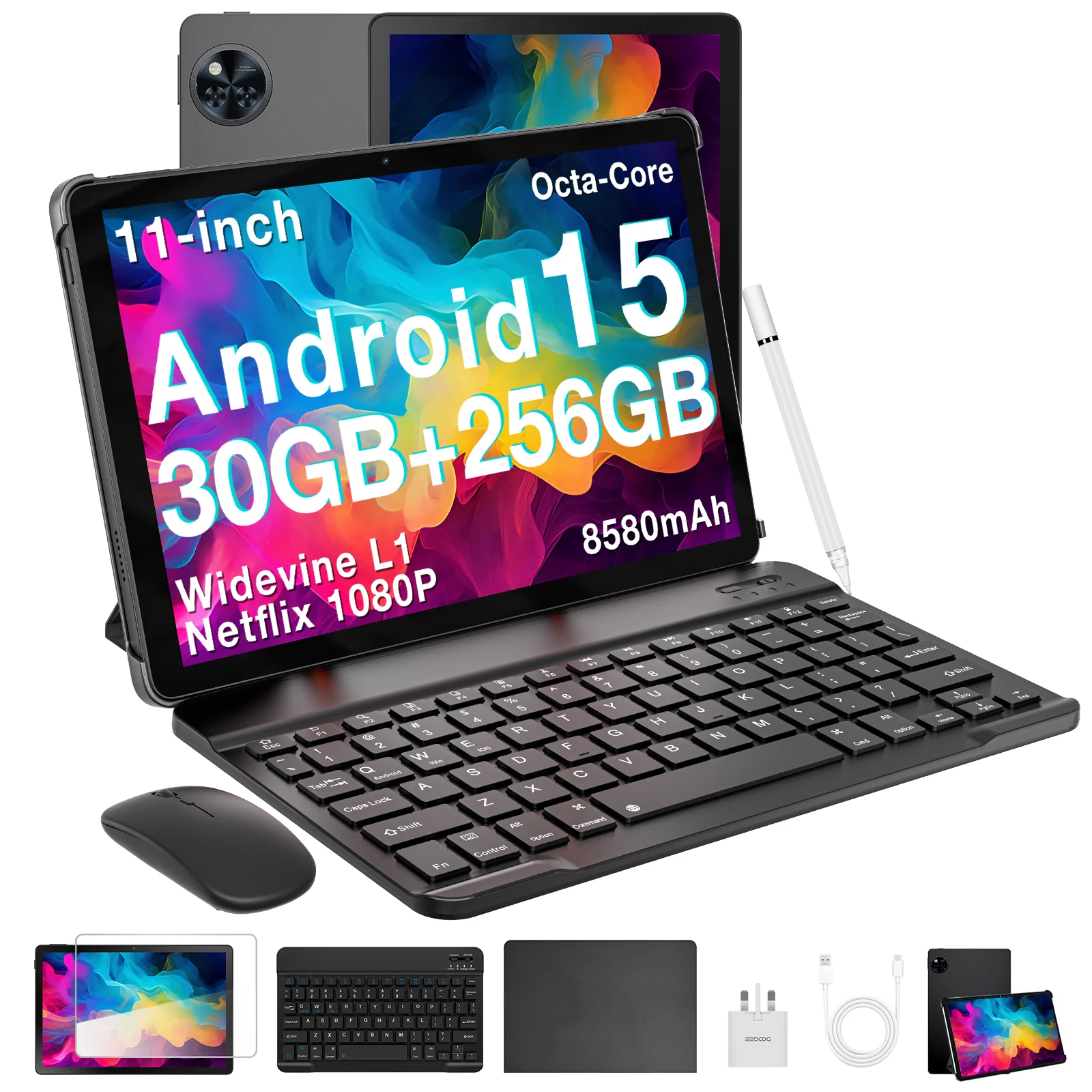 Global Version DOOGEE U11 Pro Android 15 Tablet PC 11 inch Ultra-clear 90Hz Display 30GB(6 + 24) 256GB 8580mAh Battery Tablet