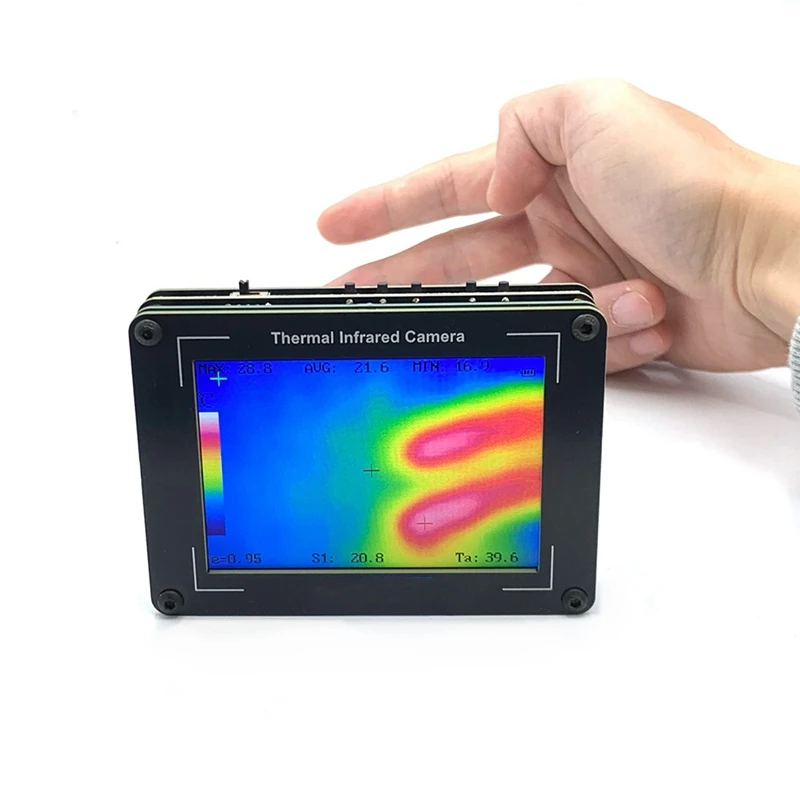 ABMR-OVMLX alat pencitraan termal berkinerja tinggi dengan Sensor MLX90640 canggih, kamera cahaya tampak OV2640, Mode fusi, 3.5 inci