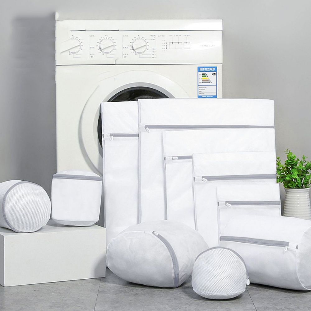 Clearance_2Pcs White Honeycomb Mesh Laundry Bags For Delicates Net Fabric Durable And Reusable Delicate Wash Bag, Fine Mesh Laun