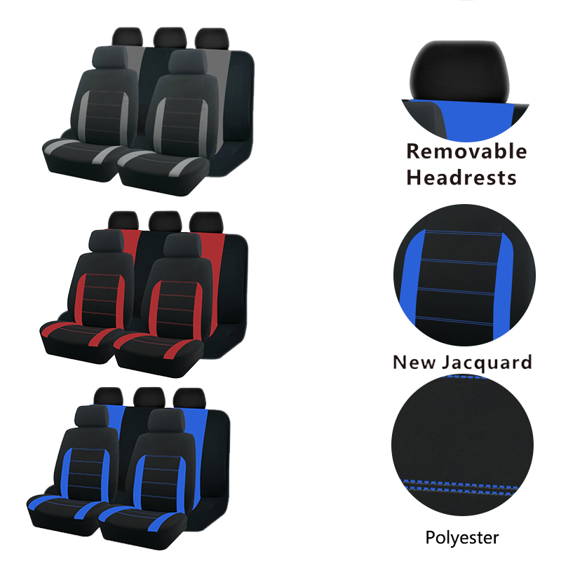 AUTO PLUS Sport Universal Polyester Auto Sitz Abdeckung Set Fit Meisten Auto Plain Stoff Bicolor Stilvolle Auto Zubehör Seat Protector