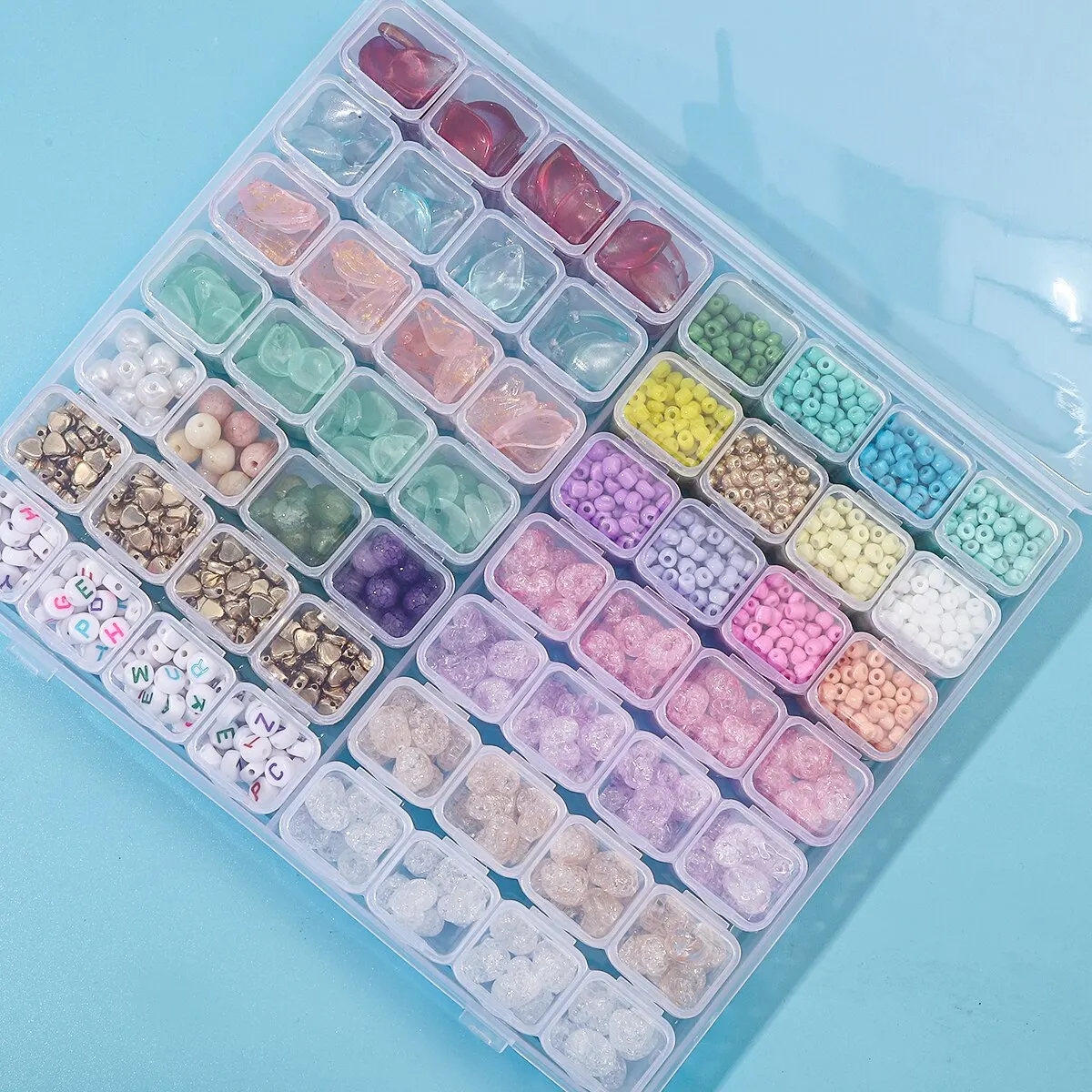 1pc56 Adjustable Plastic Nail Accessories Storage Box Tool Box Detachable Box Independent Grid Small Accessories Storage Box