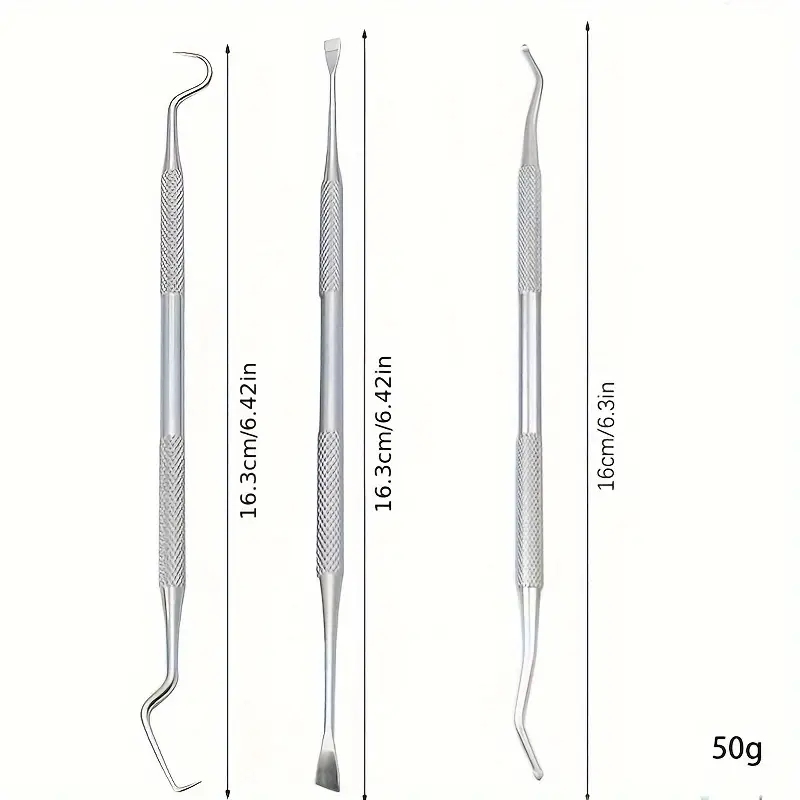 3 SZTUK Narzędzia dentystyczne ze stali nierdzewnej Podwójna sonda Lustro doustny Zestaw narzędzi dentystycznych Pielęgnacja zębów Czyszczenie jamy ustnej Zestaw do czyszczenia jamy ustnej