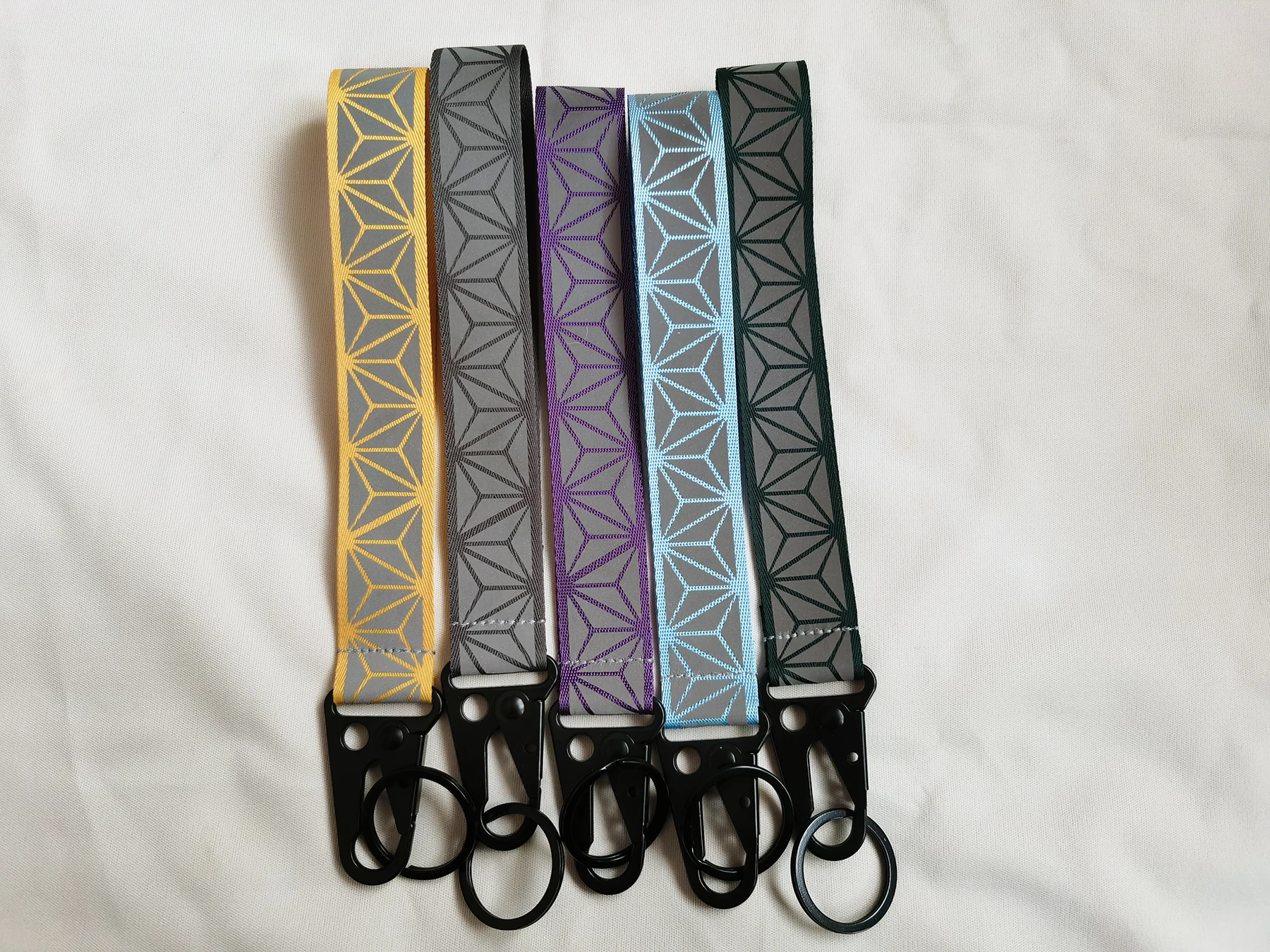 Xe Ô Tô Phản Quang Móc Khóa Cao Tầm Nhìn Webbing Chất Liệu Xanh Huỳnh Quang Cho Túi Mặt Dây Chuyền Phụ Kiện 2.5cmX18cm