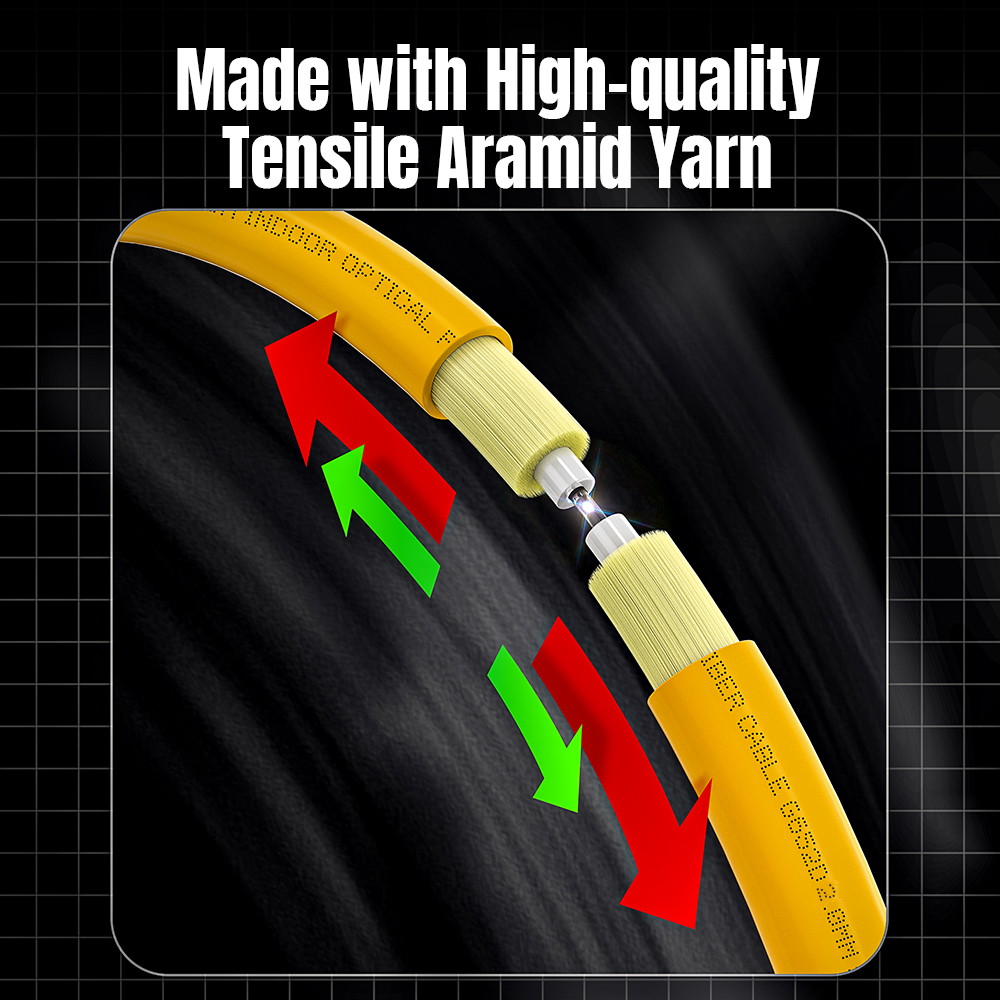 AMPCOM SC to SC UPC Fiber Optical Patch Cable Single Mode Simplex SMF 9/125μm OFNR LZSH Bend Insensitive Optical Fiber Jumper