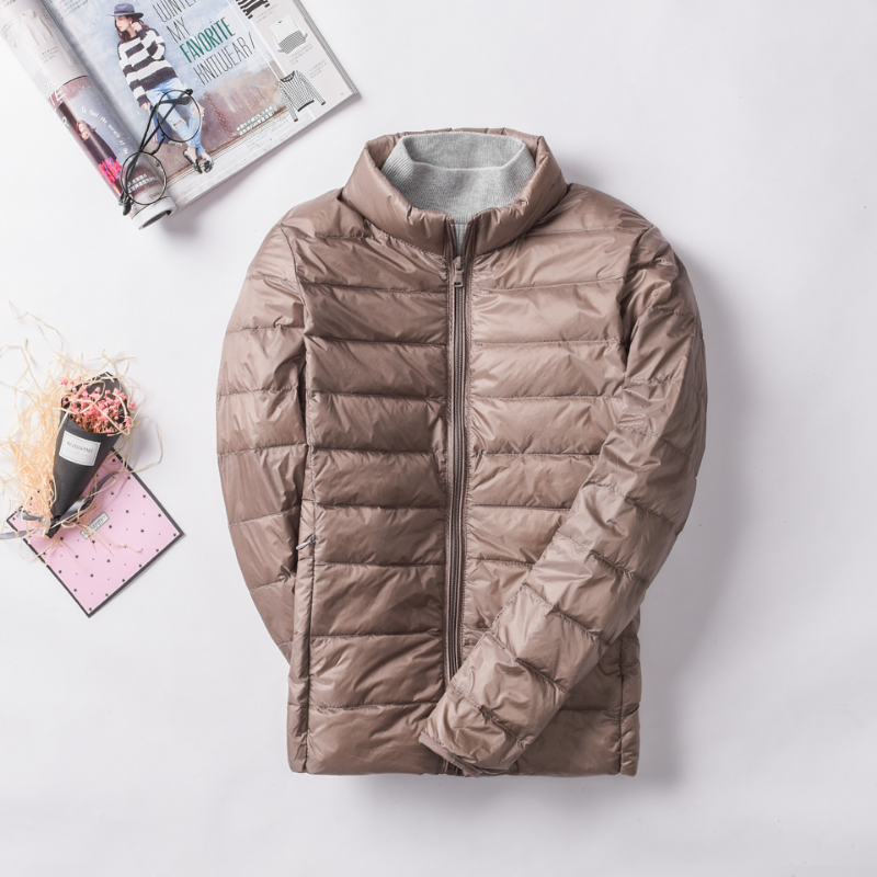 ผู้หญิงสีม่วง Packable ลงเสื้อแจ็คเก็ตหญิง Ultralight Camping Hiking กันน้ําฤดูหนาวกลางแจ้ง Windproof WARM PUFFER แจ็คเก็ต