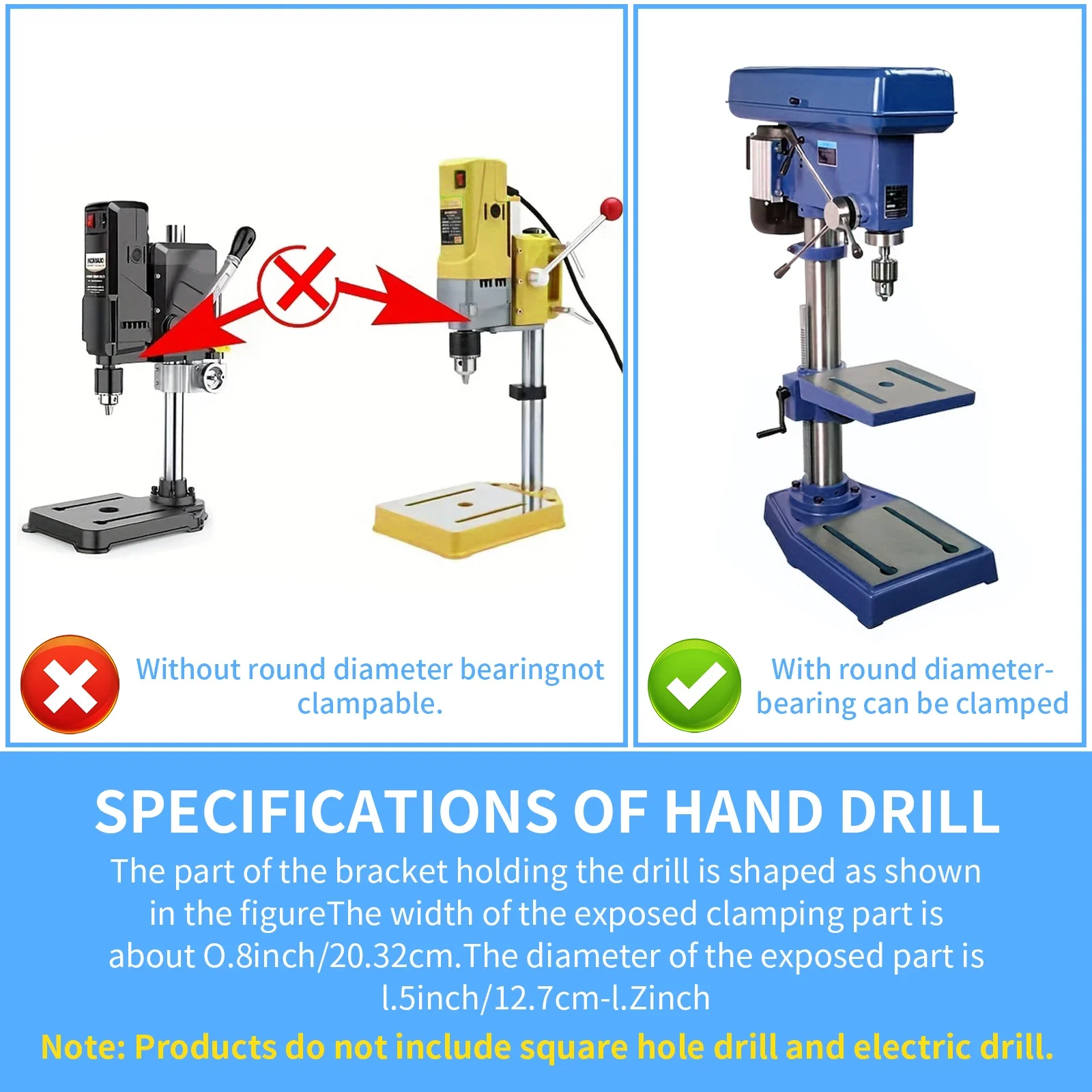 Square Hole Drill Bit Adapter Drill Bit Fixing Bracket Professional Attachment Joint Mortiser Bit for Woodworking Tools
