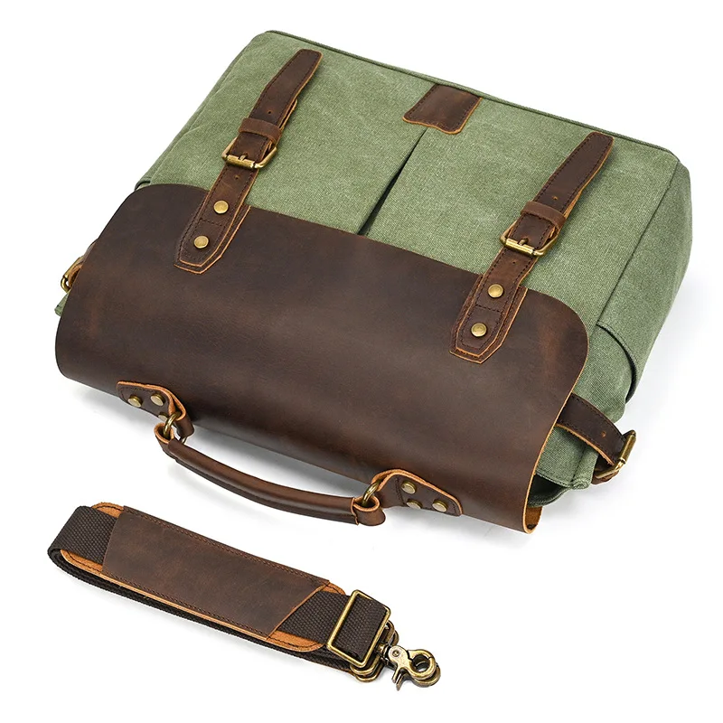 Borsa a tracolla grande in vera pelle da uomo borsa a tracolla borsa a tracolla multifunzione da 13 pollici borsa a tracolla in tela