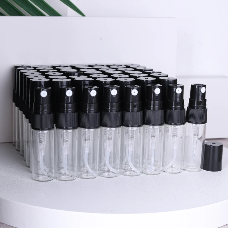 하이 퀄리티 투명 유리 향수병, 초미세 미스트 보습 스프레이 병, 미니 향수 병, 배치 당 50 ml, 3ml