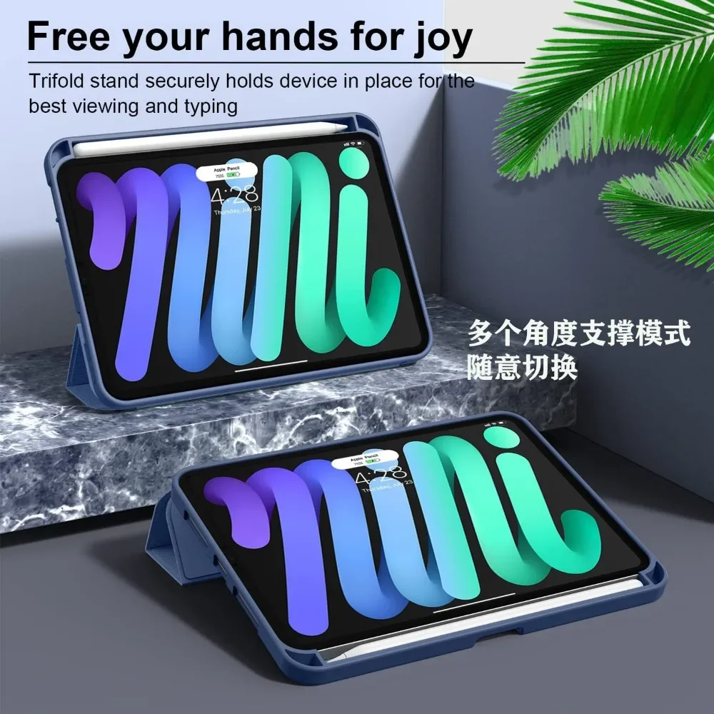 Смарт-чехол для iPad Mini 7 2024 A17 pro 8,3 дюйма Mini 6 2021 8,3 A2567 Чехол-держатель для карандашей 6-го поколения iPad Mini 7-го 6-го поколения