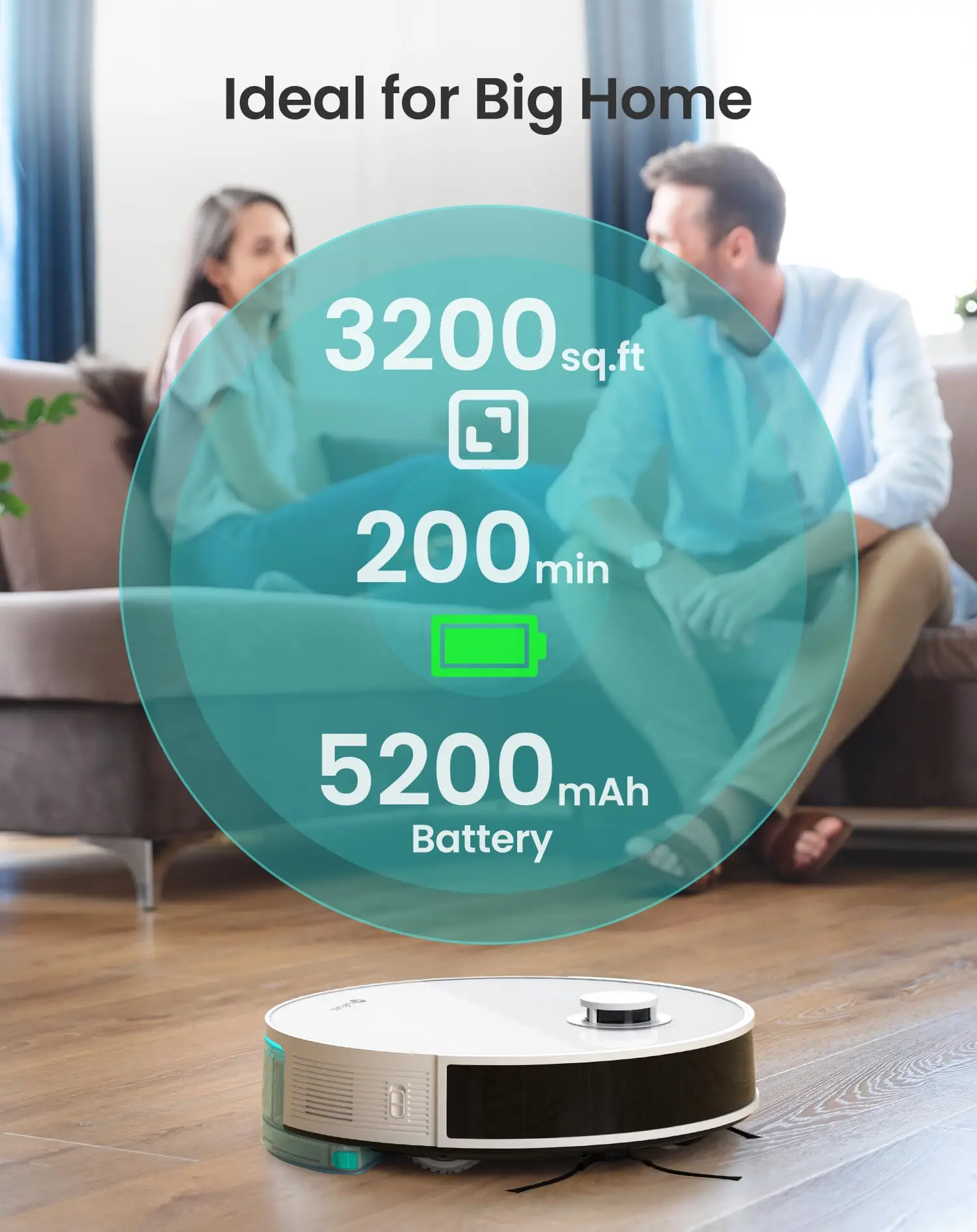 Lefant N3 4000Pa Saugroboter-Staubsauger und Schallmopp-Kombination, präzises Kartierung mit Lidar- und dToF-Sensoren, Ultraschall-Teppicherkennung