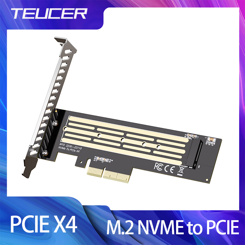 Tarjeta adaptadora TEUCER NVME PCIE X4 M.2 NVME a PCIE adecuada para tarjeta adaptadora de disco duro PCI-E X4 X8 X16