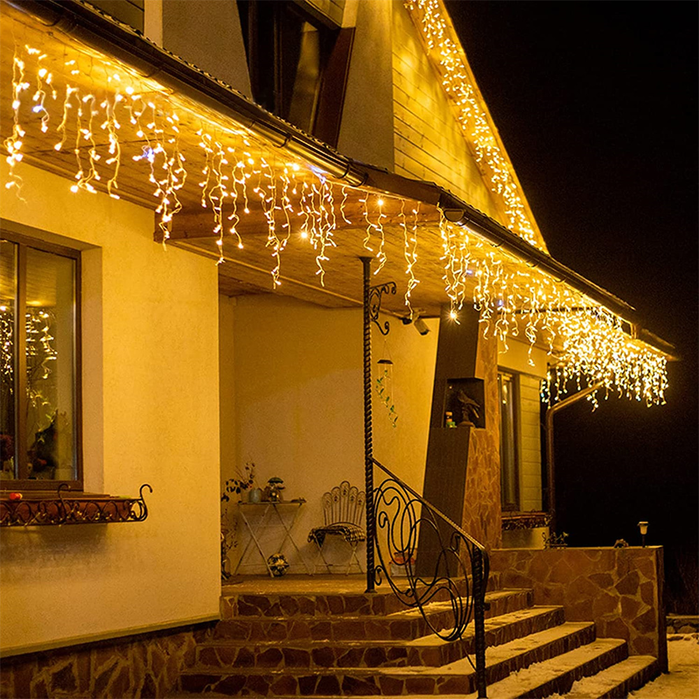 LED Lichtslingers Waterval Gordijn Licht String 5M Droop 0.4-0.6m Kerst Kerstverlichting Outdoor Party tuin Dakrand Decoratie