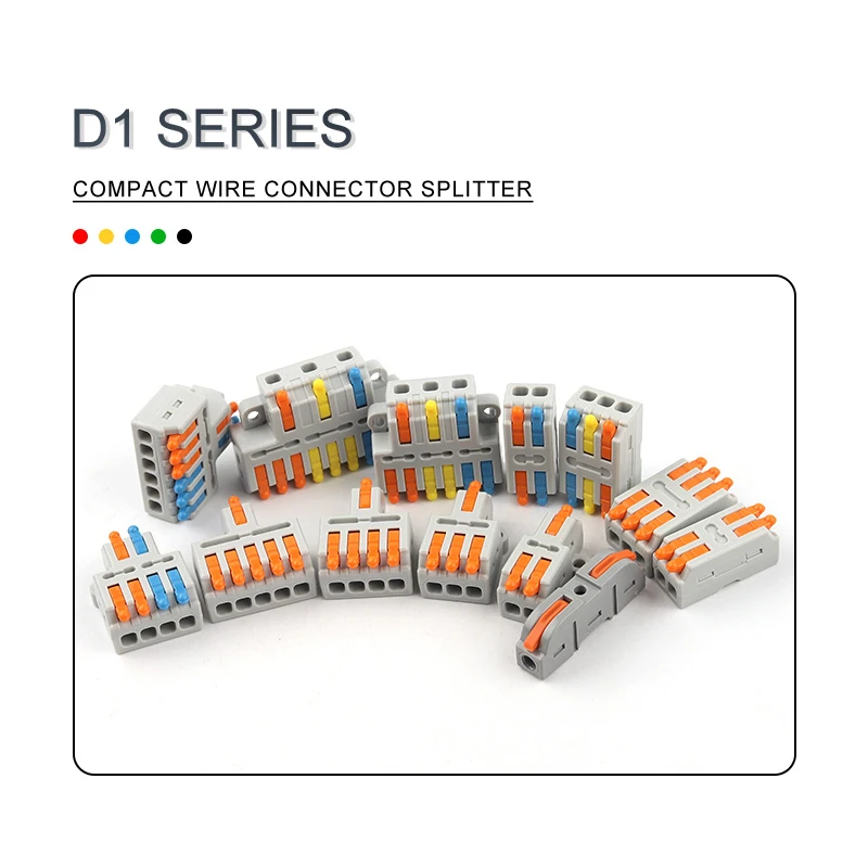 10PCS Universal Compact Wire Connector Splitter Quick สายไฟฟ้า Splice Terminal Block สําหรับ 28-12AWG ขนาดเล็กสายไฟ