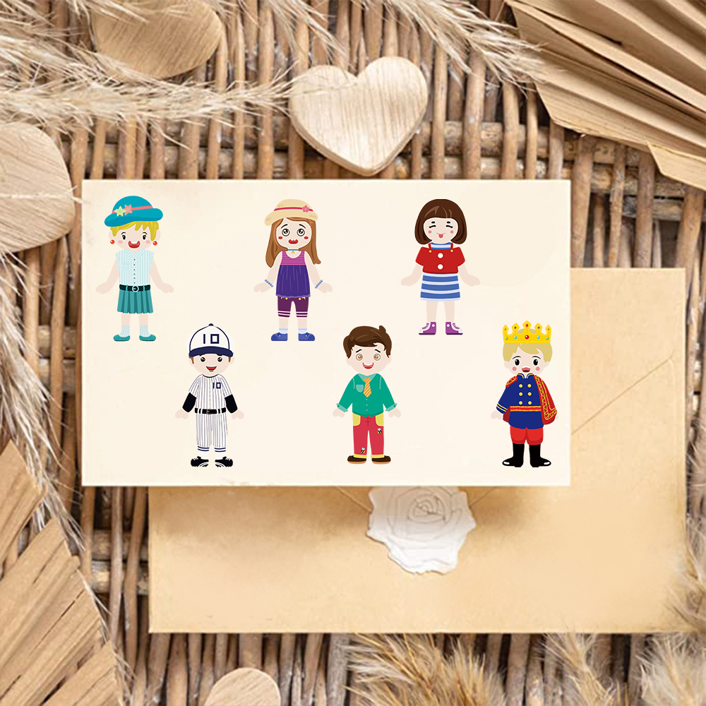 8/16/32 Uds. Pegatinas de rompecabezas de vestir para niños, bonitos dibujos animados, diversión creativa, Material de cuenta de rompecabezas para niños, pegatinas impermeables