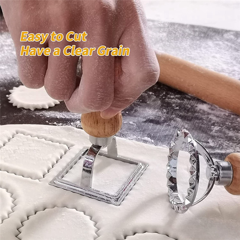 ชุดเครื่องตัดพาสต้าราวีโอลี่, เครื่องทําแสตมป์ราวีโอลี่พร้อมที่จับไม้สําหรับราวีโอลี่, พาสต้า, เกี๊ยวลาซานญ่า, Pierogi