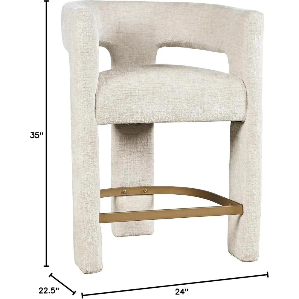 Jofran Upholstered Dining Chair with Arms – Versatile Bar Stools and Counter Height Bar Stools – Stylish Seating for Kitchen, Di