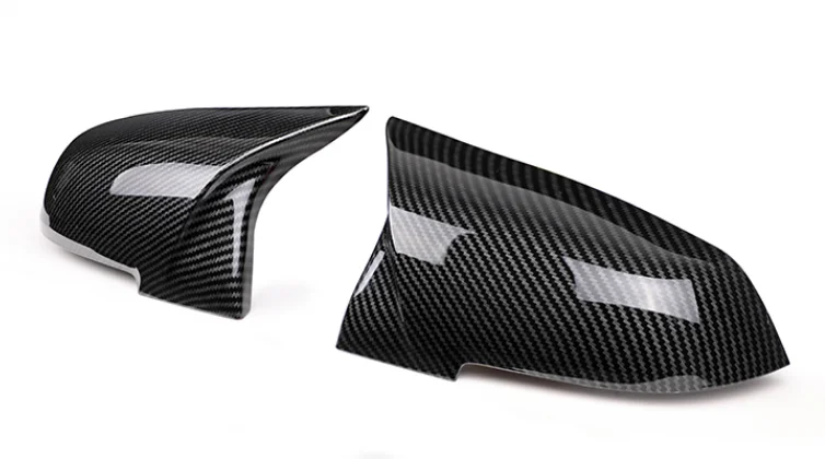 1 par de tampas de cobertura de espelho retrovisor lateral para BMW 1 2 3 4 séries F20 F30 F31 F32 F34 F36 E84 2014 -2019 ABS preto brilhante