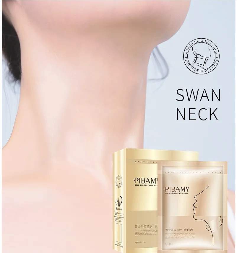 10 pçs máscara de pescoço dourado niacinamida linha de luz levantamento hidratante luz linha fina anti-envelhecimento hidratante produtos de cuidados com a pele