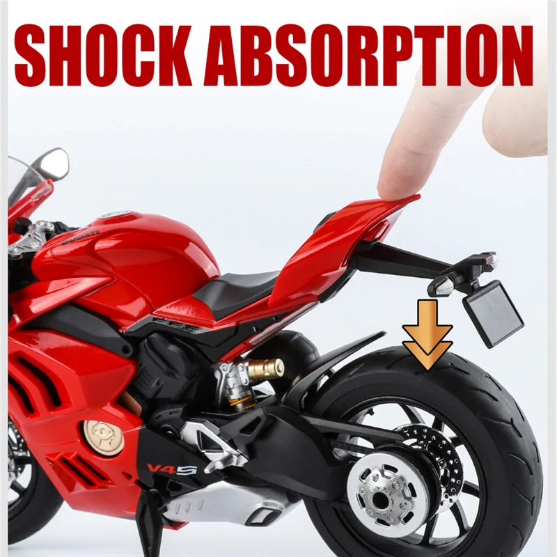 大サイズ 1/9 ドゥカティスパニガーレ V4S 合金レーシングバイクシミュレーションダイキャストメタルストリートバイクモデルライトキッドギフト