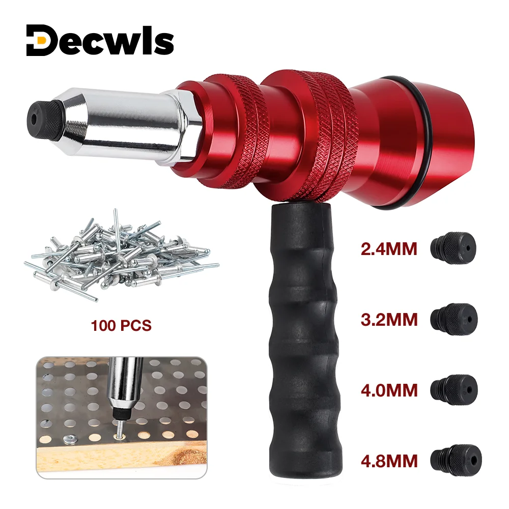 Pistola de rebite atualizada, pistola de rebite elétrica, adequada para rebites de 2,4 mm-4,8 mm, ferramenta de perfuração de máquina de rebite sem fio DIY doméstica com alça removível, pistola de rebite elétrica