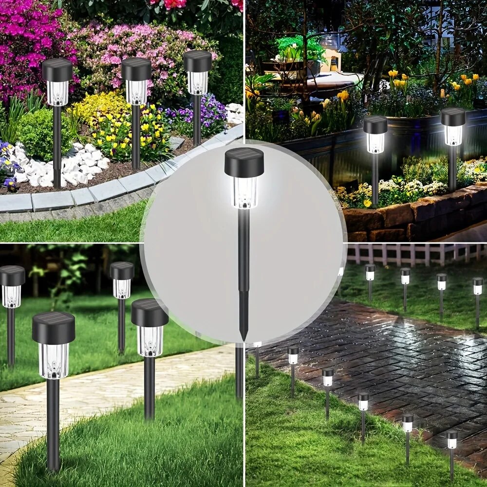 12 Pack Solar Outdoor Lights Solar Garden Light LED Landscape Lighting Waterproof Pathway Lights Decor Walkway Lawn Patio Yard