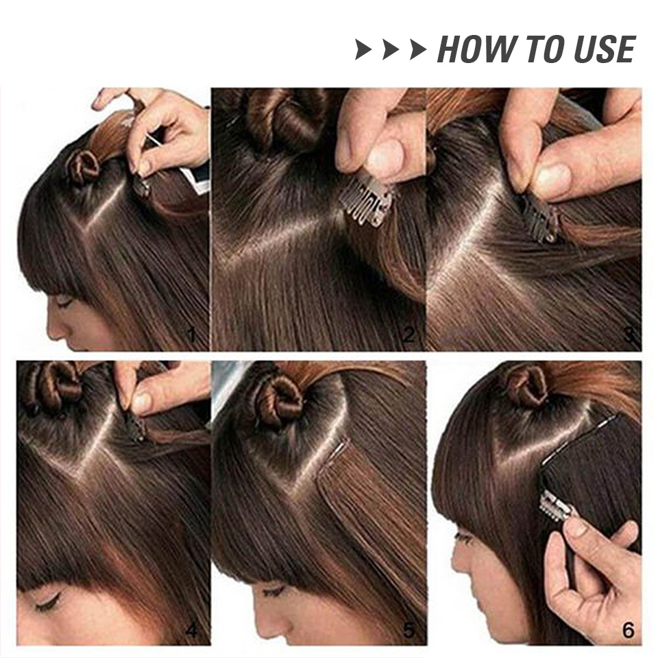 ファッションアイドル 8 クリップヘアエクステンションロングストレート髪型ブロンド 60 センチメートル天然人工毛日常使用かつら女性のための