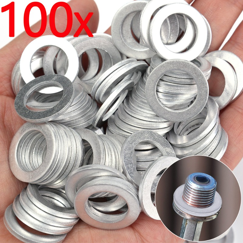 100/10 шт. M14 алюминиевые пробки для слива моторного масла, прокладки, шайбы, уплотнения для Honda Accord Civic CRV Acura, заменяет 94109-14000