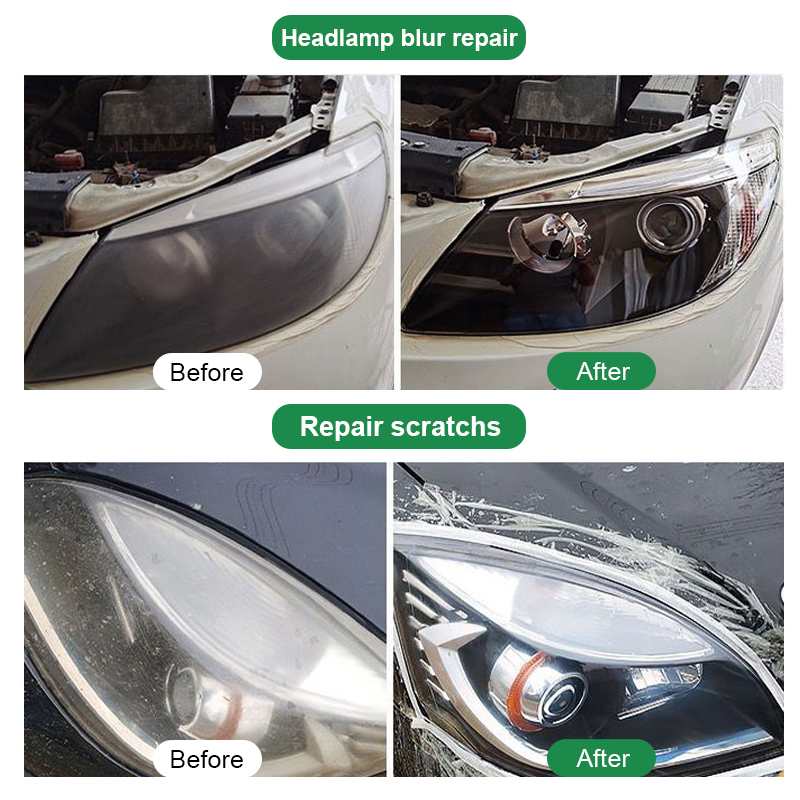 ไฟหน้ารถฟื้นฟูชุดขัดไฟหน้า Scratch Remover ซ่อมทําความสะอาดวางลบออกซิเดชันไฟหน้าภาษาโปลิชคํา Liquid