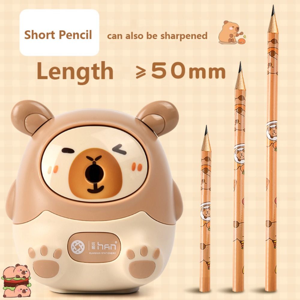 Sacapuntas creativo Capybara Kawaii papelería suministros escolares de oficina manivela cortador de lápiz mecánico herramientas para afilar