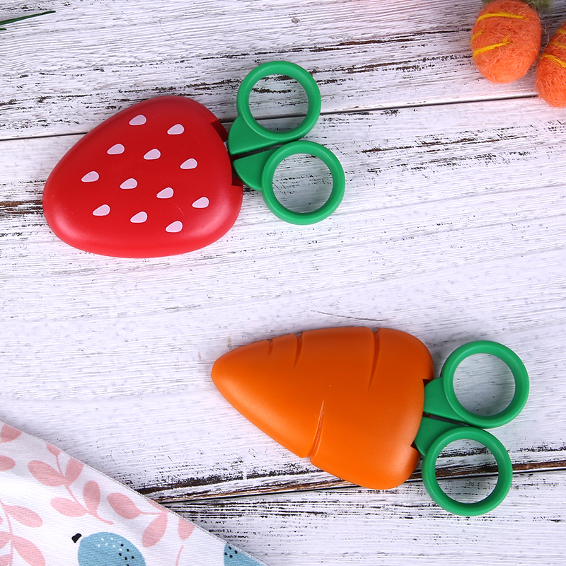 Fniiva 1pc crianças tesoura em forma de frutas tesoura de segurança para crianças diy artesanal ferramenta de corte de papel