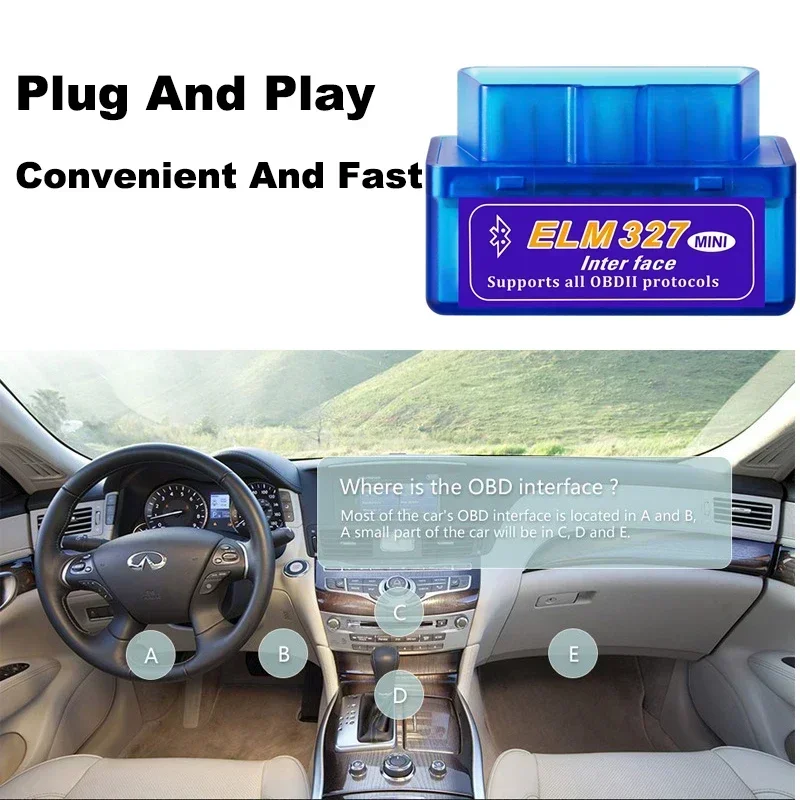 Bluetooth5.1 MINI ELM327 V2.1/V1.5 Scanner automatique OBD2 avec disque outil de Diagnostic de voiture outil de lecteur de Code pour Android/IOS/Windows