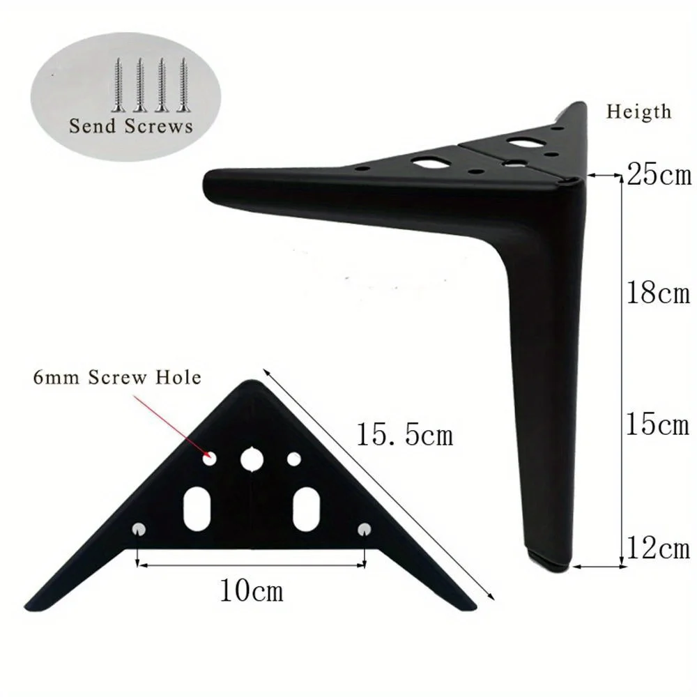 4 pezzi gambe per mobili in metallo mobile TV letto tavolino gamba nero oro argento scrivania sgabello sedia piede divano hardware gamba di ricambio