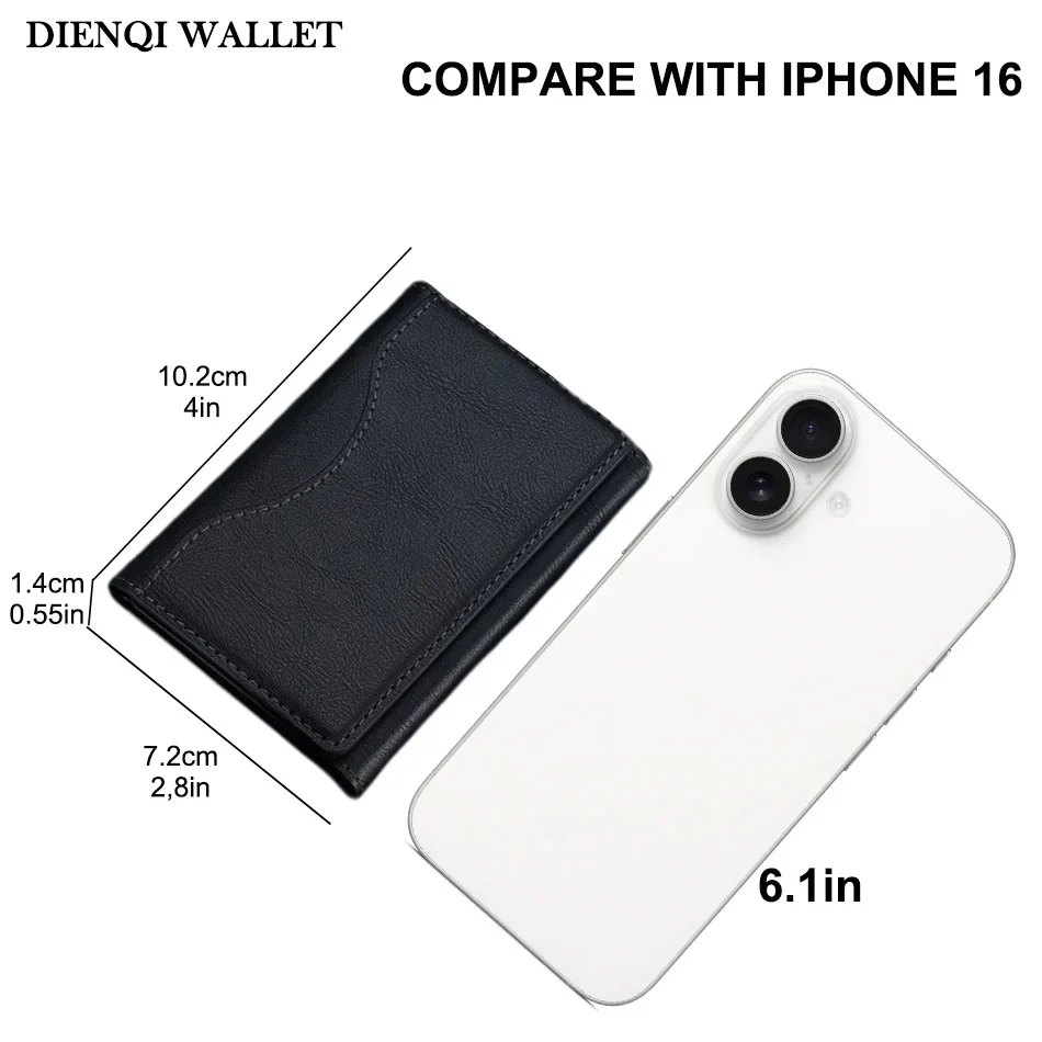 Etui na karty Magsafe PU Leather Trifold Magnetic Cardholder Card Bag Wallet dla Apple dla IPhone 16 15 14 13 12 Pro Max Mini