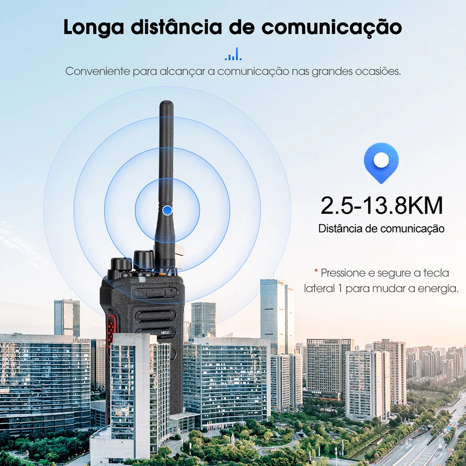 Retevis Walkie Talkie de alta potência NR630 Walkie-talkie bidirecional com redução de ruído IP67 à prova d'água rádio bidirecional tipo C carregador