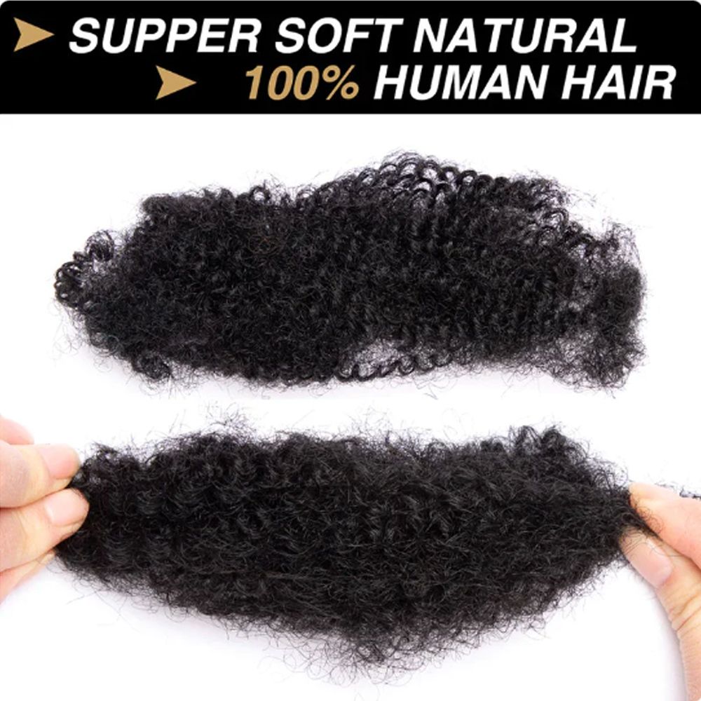 8นิ้ว Afro หยักศกเส้นผมมนุษย์จำนวนมากสำหรับไมโครล็อกถาวร/twisits/braid/ ซ่อมแซม locs Afro Kinky หยิกเส้นผมมนุษย์จำนวนมาก