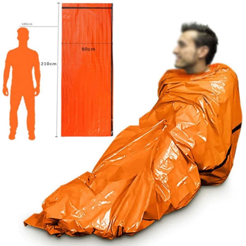 Tragbare Wasserdichte Notfall Überleben Schlafsack Outdoor Edc Camping Ausrüstung Thermische Sack Erste Hilfe Rettungs Kit Mylar Decke
