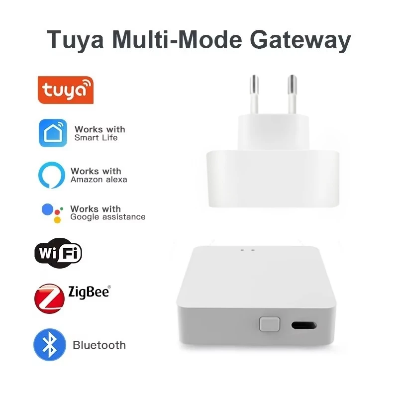 สมาร์ท Tuya Zigbee Bluetooth Mesh Hub เกตเวย์หลายโหมดปลั๊กไร้สาย Hub Bridge รองรับการเชื่อมโยงบ้าน Alexa Google Voice