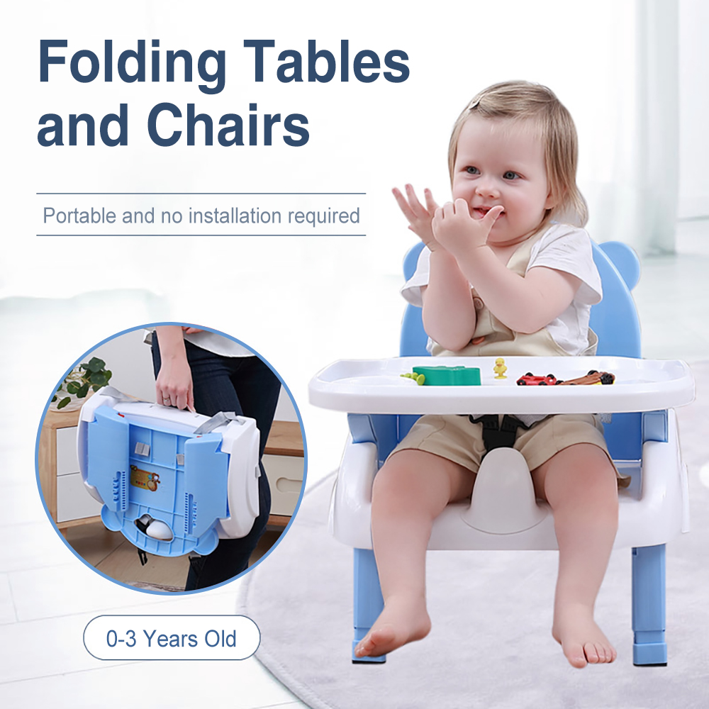 Angku-ポータブル折りたたみ式ベビーチェア,安全ベルト付きダイニングチェア,ベビートレイ付きトラベルブースターシート,ダイニングテーブル