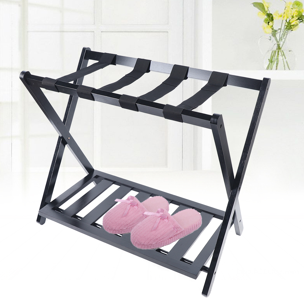 Portaequipajes de doble capa, plegable, ahorra espacio, almacenamiento en el hogar, excelente capacidad de carga para el dormitorio y la habitación de los invitados