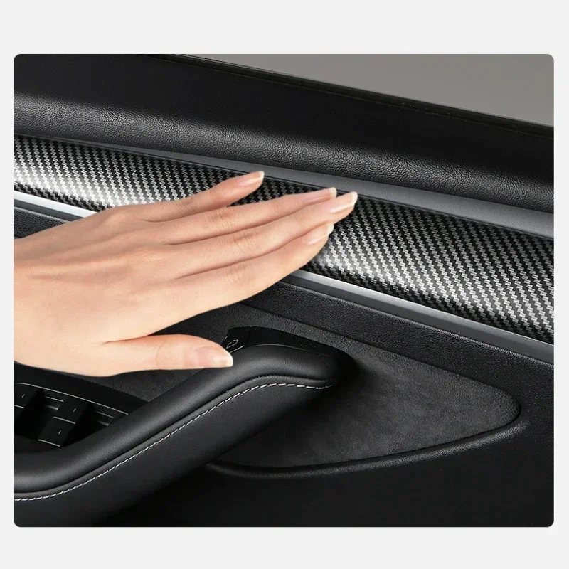 ダッシュボードトリムストリップテスラモデル 3 Y センターコンソールパネルステッカーカバーカーボンファイバー ABS Modely カーアクセサリー 2017-2023