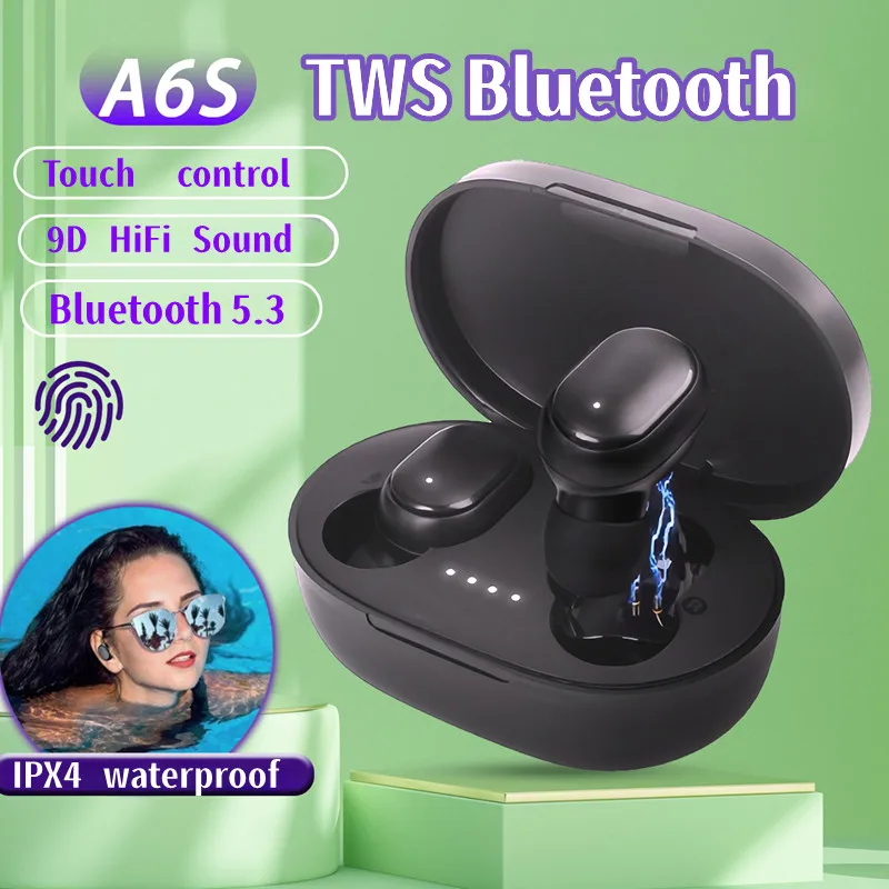 Auriculares TWS A6S originales, inalámbricos por Bluetooth, deportivos, estéreo, para Xiaomi, Huawei y iPhone