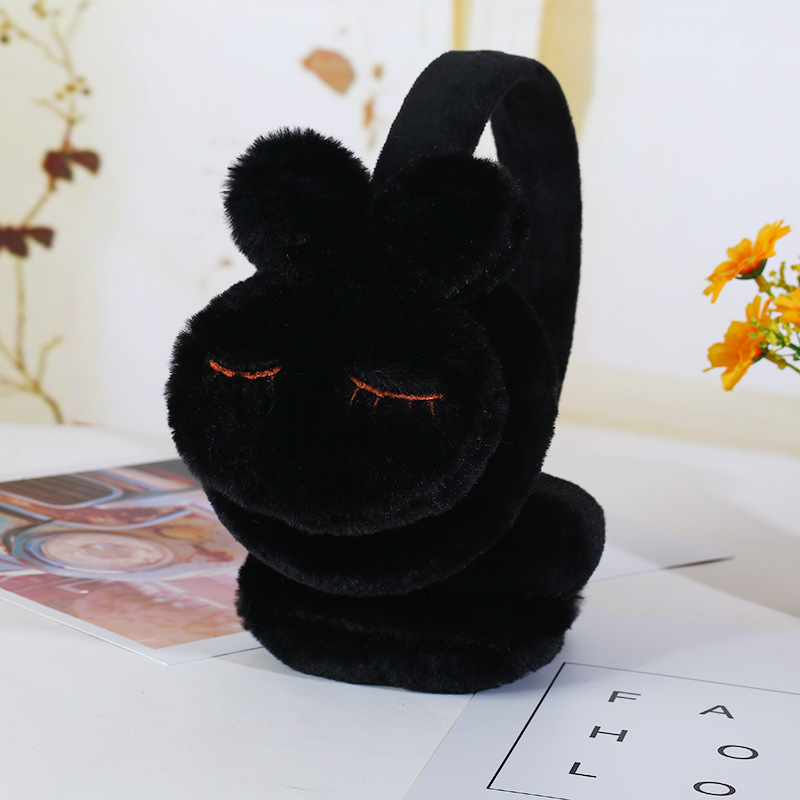 Diadema Kawaii de dibujos animados para chico, orejeras cálidas de conejo para invierno y exteriores, orejeras de felpa gruesas y suaves, accesorios ajustables para niña